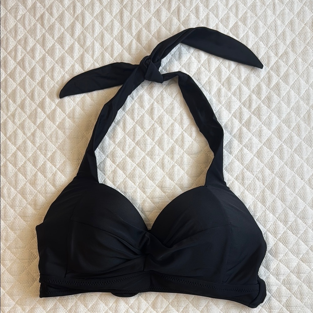 SHEIN Black Halter Bikini Top